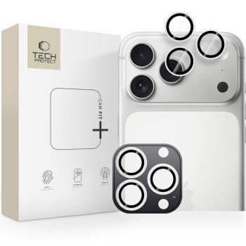 Tech-Protect Camring Fit+ Προστασία Κάμερας Μεμβράνη για το iPhone - ασημί κουτί συσκευασίας και περιεχόμενα