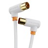 Cabletime Καλώδιο Κεραίας Coax male - Coax female 90° 3m - Λευκό