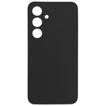 Θήκη σιλικόνης TPU Ultra Slim 0.3mm soft mat για Samsung Galaxy S25 FE - Μαύρο πίσω όψη και φορεμένη σε συσκευή