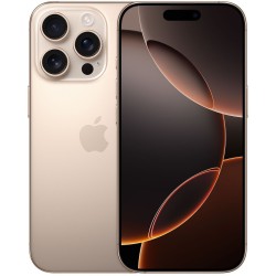 Μεταχειρισμένο Apple iPhone 16 Pro 128GB - Desert Titanium μπροστινή και πίσω όψη
