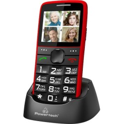 Powertech Sentry Eco V2 (PTM-25) Dual SIM - Κόκκινο μπροστά όψη τοποθετημένη συσκευή στον φορτιστή