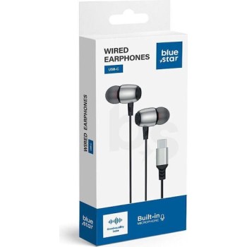 Blue Star M09C Ενσύρματα In-Ear Ακουστικά Type-C (DAC) με Μικρόφωνο 1.2m - Μαύρο κουτί συσκευασίας