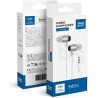 Blue Star M09 Ενσύρματα In-Ear Ακουστικά με Καρφί 3.5mm και Μικρόφωνο 1.2m - Λευκό κουτί συσκευασίας μπρος και πίσω όψη