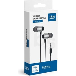 Blue Star M09 Ενσύρματα In-Ear Ακουστικά με Καρφί 3.5mm και Μικρόφωνο 1.2m - Μαύρο κουτί συσκευασίας