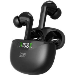 Blue Star T60 In-ear Bluetooth Handsfree Ακουστικά με Θήκη Φόρτισης - Μαύρο ακουστικά εκτός της θήκης φόρτισης