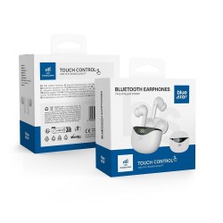 Blue Star T60 In-ear Bluetooth Handsfree Ακουστικά με Θήκη Φόρτισης - Λευκό κουτί συσκευασίας