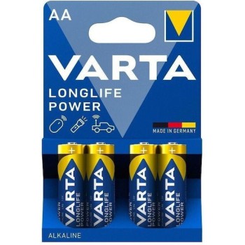 Varta LongLife Power Αλκαλικές Μπαταρίες AA 1.5V 4τμχ μπροστινή όψη κουτιού συσκευασίας