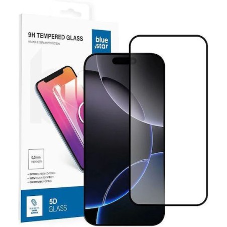 Blue Star 5D Tempered Glass Full Cover & Full Glue για Apple iPhone 16 Pro Max / 17 Pro Max - Μαύρο