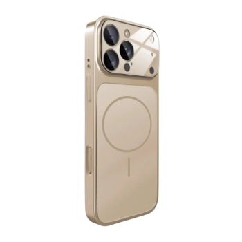 AG Glass Θήκη MagSafe Magnetic για iPhone 13 - Χρυσό πίσω όψη φορεμένο σε συσκευή