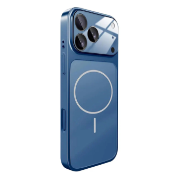 AG Glass Θήκη MagSafe Magnetic για Apple iPhone 13 - Μπλε πίσω όψη φορεμένο σε συσκευή