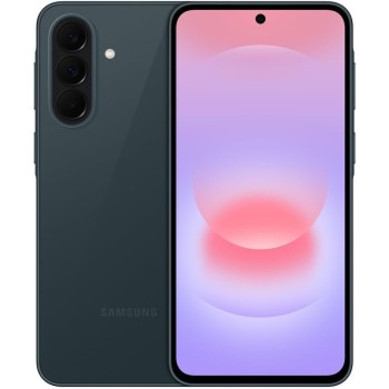 Samsung Galaxy A37 5G - Awesome Graygreen μπροστά και πίσω όψη με ενεργή οθόνη και τριπλή κάμερα