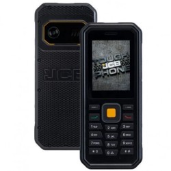 JCB Tradesman 4 Dual SIM Ανθεκτικό Κινητό με Κουμπιά - Μαύρο μπροστά και πίσω όψη
