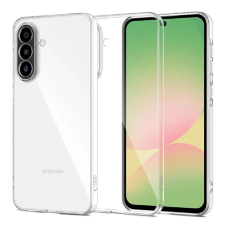Θήκη TPU Ultra Clear για Samsung Galaxy A57 - Διάφανο πίσω όψη και φορεμένη σε συσκευή