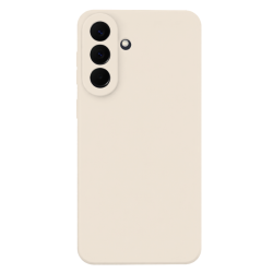 Θήκη σιλικόνης TPU Ultra Slim 0.3mm soft mat για Samsung Galaxy A57 - Λευκό πίσω όψη και φορεμένη σε συσκευή