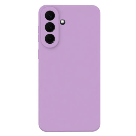 Θήκη σιλικόνης TPU Ultra Slim 0.3mm soft mat για Samsung Galaxy A57 - Βιολετί πίσω όψη και φορεμένη σε συσκευή