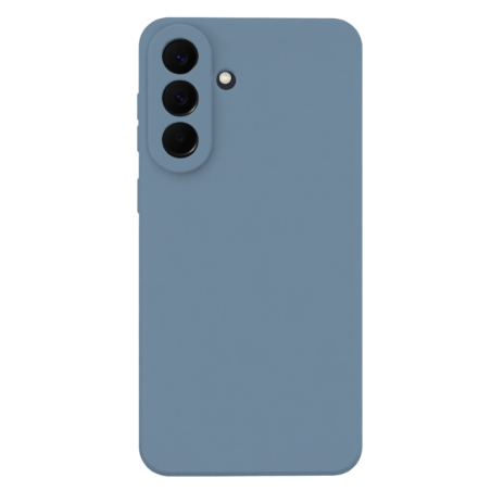 Θήκη σιλικόνης TPU Ultra Slim 0.3mm soft mat για Samsung Galaxy A57 - Γαλάζιο πίσω όψη και φορεμένη σε συσκευή