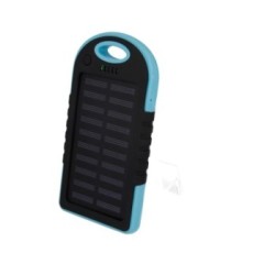 Ηλιακό Power Bank Setty 5000mAh με 2x Θύρες USB-A, Φακό LED & Πιστοποίηση IP66 Γαλάζιο