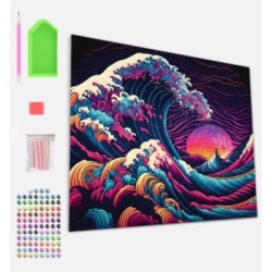 Splat Planet Σετ Diamond Painting "Great Wave" σε Καμβά με Τελάρο 30x40cm
