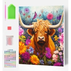 Splat Planet Σετ Diamond Painting "Highland Cow" σε Καμβά με Τελάρο 30x40cm