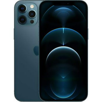 Μεταχειρισμένο Apple iPhone 12 Pro Max 128GB - Pacific Blue μπροστινή και πίσω όψη