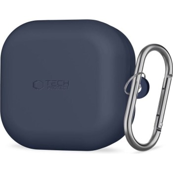 Tech-protect Θήκη Σιλικόνης με Γάντζο για Samsung Galaxy Buds 4/4 Pro - Navy κλειστή θήκη