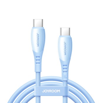 Joyroom S-A59 Vibrant Series USB 2.0 Καλώδιο USB-C male - USB-C 60W 1.2m - Μπλε τυλιγμένο καλώδιο με 2 ακροδέκτες type-c