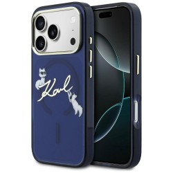 Karl Lagerfeld Iml Choupettes Karl Script Logo Magsafe Back Cover Θήκη για Iphone 17 Pro Max - Μπλε εφαρμοσμένη σε συσκευή