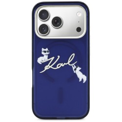 Karl Lagerfeld Iml Choupettes Karl Script Logo Magsafe Back Cover Θήκη για Iphone 17 Pro Max - Μπλε εφαρμοσμένη σε συσκευή