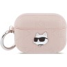 Karl Lagerfeld Choupette Head Πλαστική Θήκη με Γάντζο για Apple AirPods Pro 3 - Ροζ