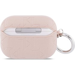 Karl Lagerfeld Choupette Head Πλαστική Θήκη με Γάντζο για Apple AirPods Pro 3 - Ροζ εφαρμοσμένη σε συσκευή πίσω όψη