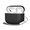 Tech-Protect Θήκη Σιλικόνης για Apple AirPods Pro 3 - Μαύρο ανοιχτή με εφαρμοσμένη συσκευή