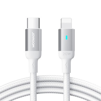 Joyroom S-CL020A10 Braided USB-C to Lightning Cable 20W 1.2m - Λευκό τυλιγμένο καλώδιο με ακροδέκτες