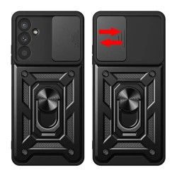 Hurtel Hybrid Back Cover Σιλικόνης / Πλαστικό για Samsung Galaxy A57 5G - Μαύρο με συρόμενο κάλυμμα καμερών