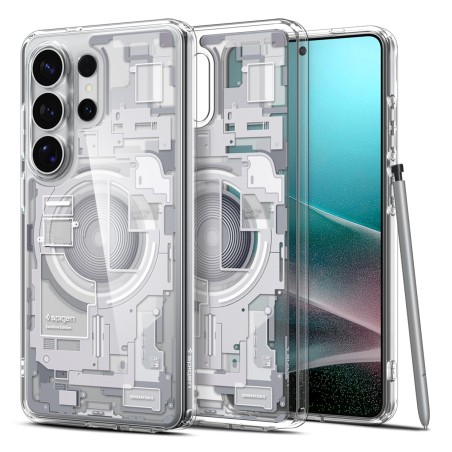 Spigen Ultra Hybrid Mag Back Cover για Samsung Galaxy S26 Ultra 5G - Zero One White εφαρμοσμένη σε συσκευή συμβατή με s pen