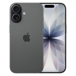 Μεταχειρισμένο Apple iPhone 17 256GB - Black μπροστά και πίσω όψεις με ενεργή οθόνη