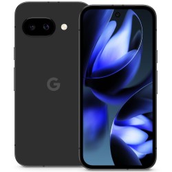 Google Pixel 9a 5G 8GB/128GB - Obsidian μπροστά και πίσω όψεις με ενεργή οθόνη