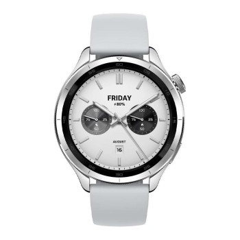 Xiaomi Watch S4 Aluminium 47mm Αδιάβροχο με Παλμογράφο - Ασημί μπροστά όψη με ενεργή οθόνη
