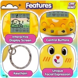 ThumbsUp! - Care Bears Digital Pet Funshine Bear Καταπληκτικό ρετρό ηλεκτρονικό παιχνίδι κατοικίδιο σε σχήμα μπρελόκ