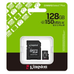 Κάρτα Μνήμης MicroSDXC Kingston Canvas Select Plus 128GB + SD Adapter SDCS3 κουτί συσκευασίας