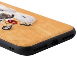 Θήκη back cover handmade σκύλος πλεκτός για iPhone 7 Plus / 8 Plus - Κίτρινο