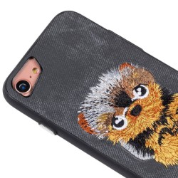 Θήκη back cover handmade σκύλος πλεκτός για iPhone 7 Plus / 8 Plus - Σκούρο Γκρι