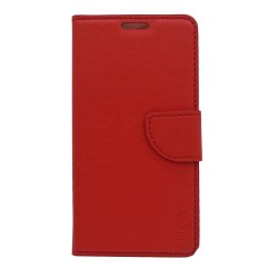 Θήκη flip με υποδοχή καρτών και δυνατότητα STAND για Xiaomi Redmi 9A/9AT - κόκκινο