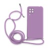 Θήκη Σιλικόνης Crossbody για Samsung Galaxy A12 - Λιλά