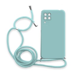 Θήκη Σιλικόνης Crossbody για Samsung Galaxy A12 - Γαλάζιο