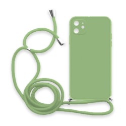 Θήκη Σιλικόνης Crossbody για iPhone 11 - Λαχανί