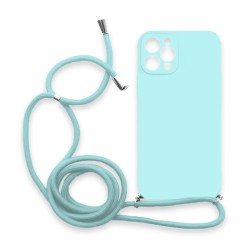 Θήκη Σιλικόνης Crossbody για Apple iPhone 11 Pro Max - Γαλάζιο