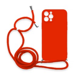 Θήκη Σιλικόνης Crossbody για Apple iPhone 11 Pro Max - Κόκκινο