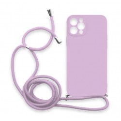 Θήκη Σιλικόνης Crossbody για Apple iPhone 11 Pro Max - Λιλά
