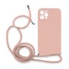 Θήκη Σιλικόνης Crossbody για Apple iPhone 11 Pro Max - Ροζ