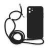 Θήκη Σιλικόνης Crossbody για Apple iPhone 12 / 12 Pro - Μαύρο